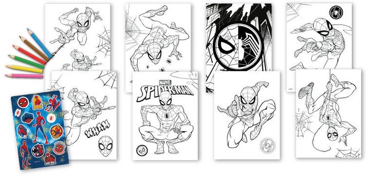 Spider-Man, kolorwanka z naklejkami