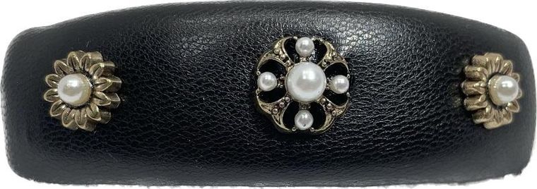 Spinki do włosów, czarna i beżowa, 2 szt.