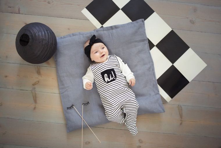 Śpiochy niemowlęce, biało-czarne, Pinokio