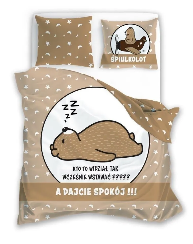 Śpiulkolot, Spoko Spanko, 2-częściowy komplet pościeli bawełnianej, 140-200 cm