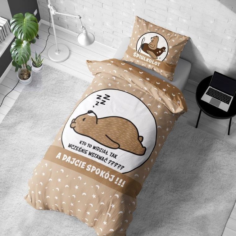 Śpiulkolot, Spoko Spanko, 2-częściowy komplet pościeli bawełnianej, 160-200 cm