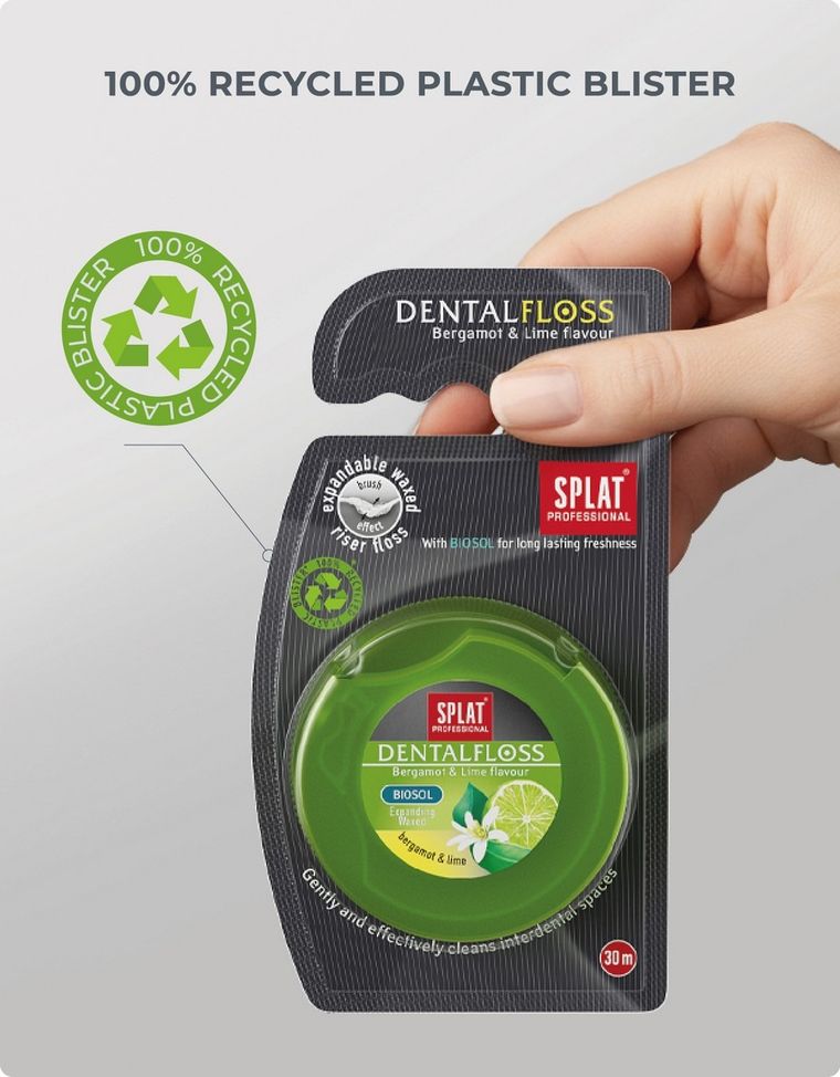 Splat, Professional Dental Floss, nić dentystyczna o smaku bergamotki i limonki, 30 ml