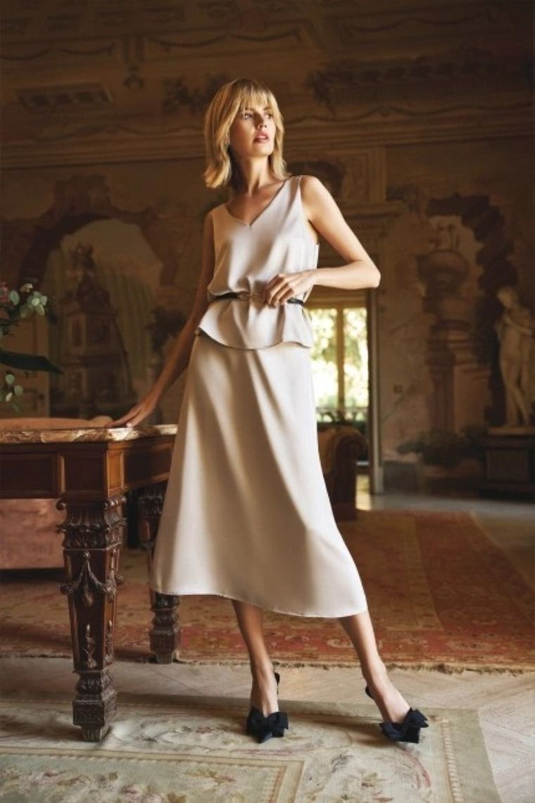 Spódnica damska, beżowa, Moodo