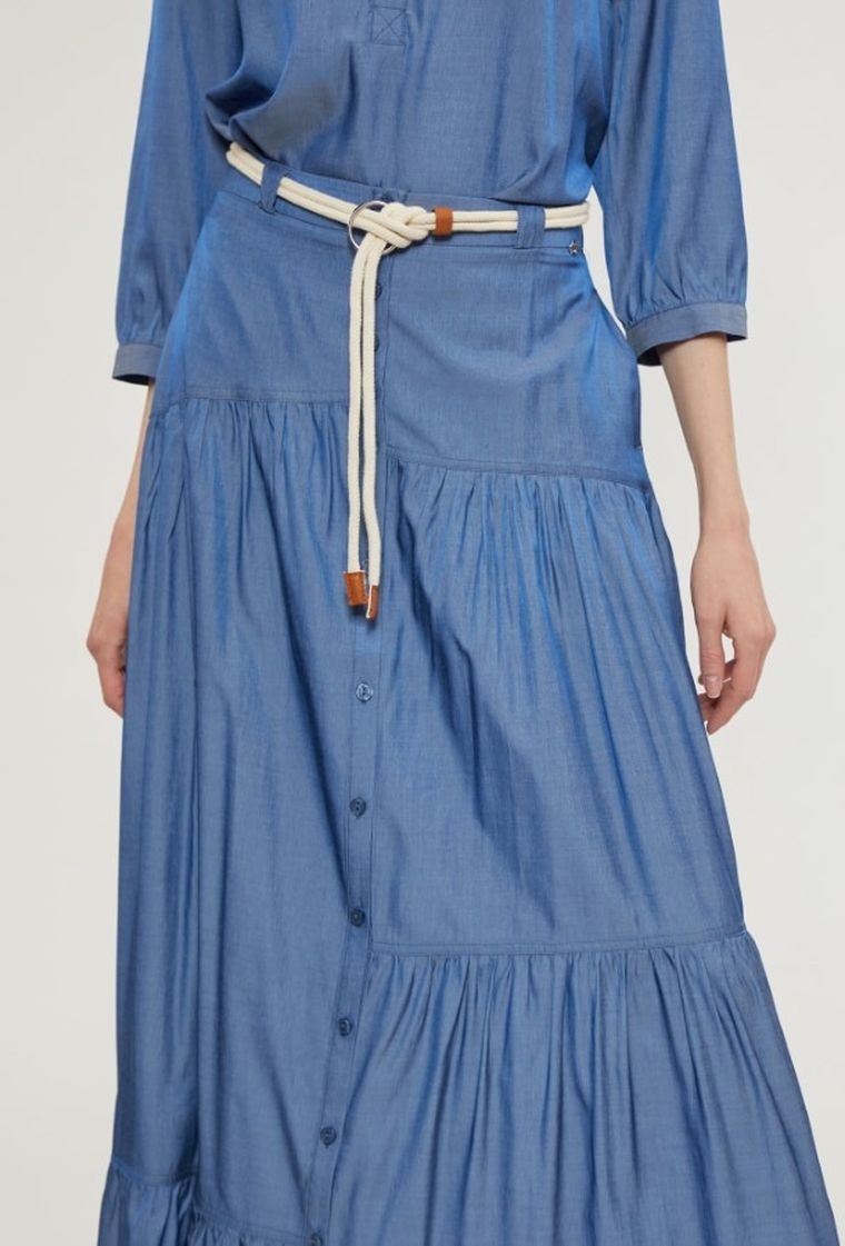 Spódnica damska, niebieska, Monnari