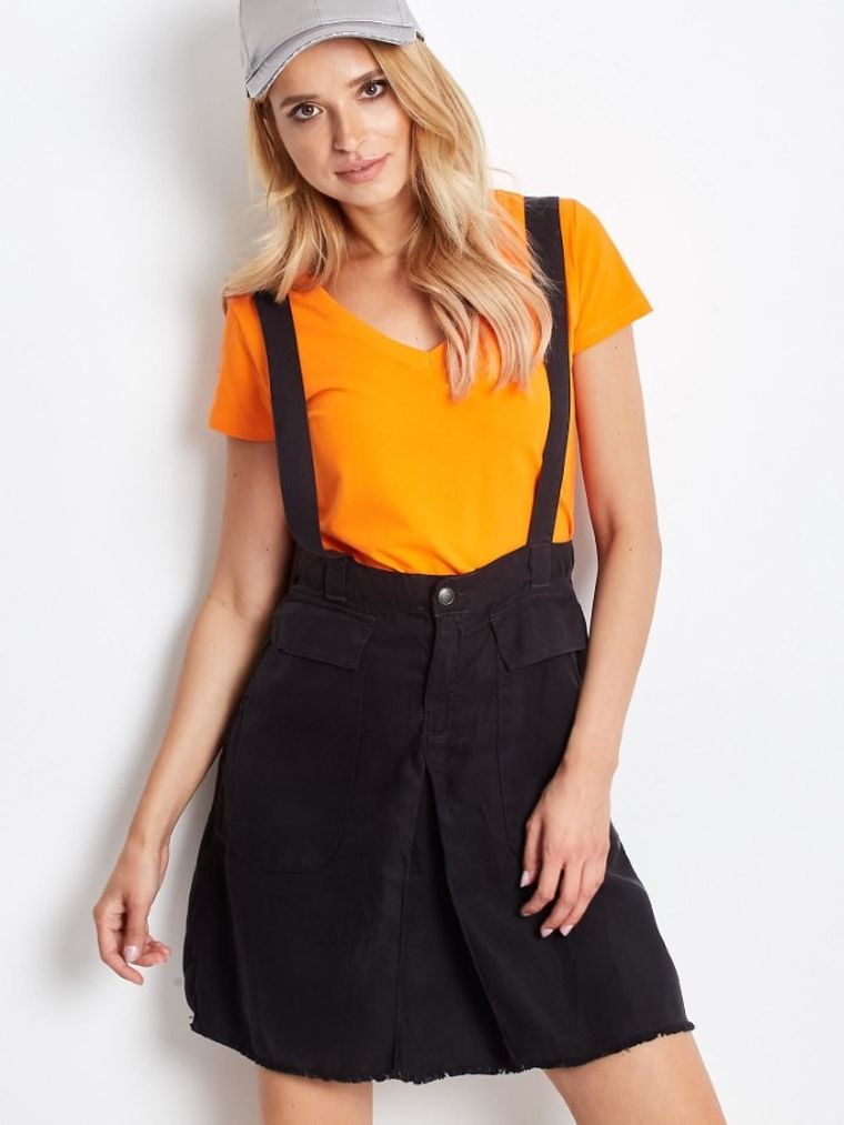 Spódnica ogrodniczka damska, grafitowa, Italy Moda