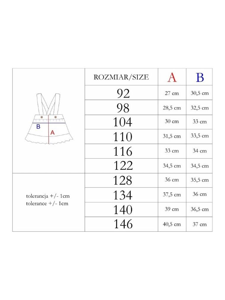 Spódnica ogrodniczka dziewczęca, granatowa, Nicol