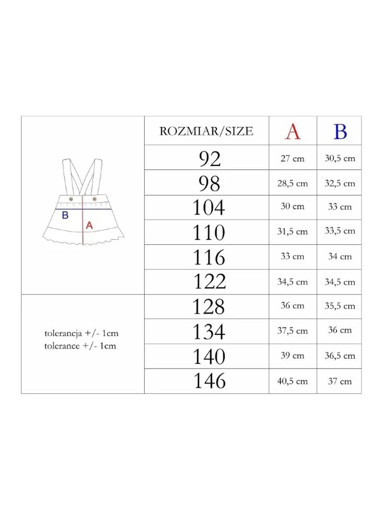 Spódnica ogrodniczka dziewczęca, granatowa, Nicol