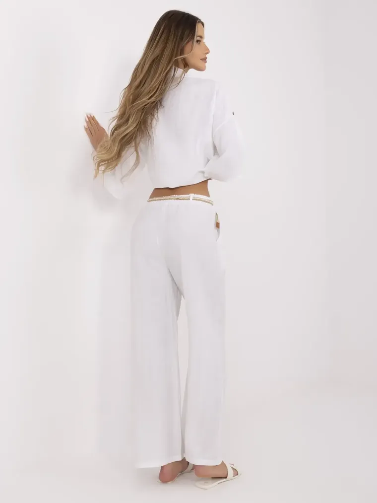 Spodnie damskie, białe, Italy Moda