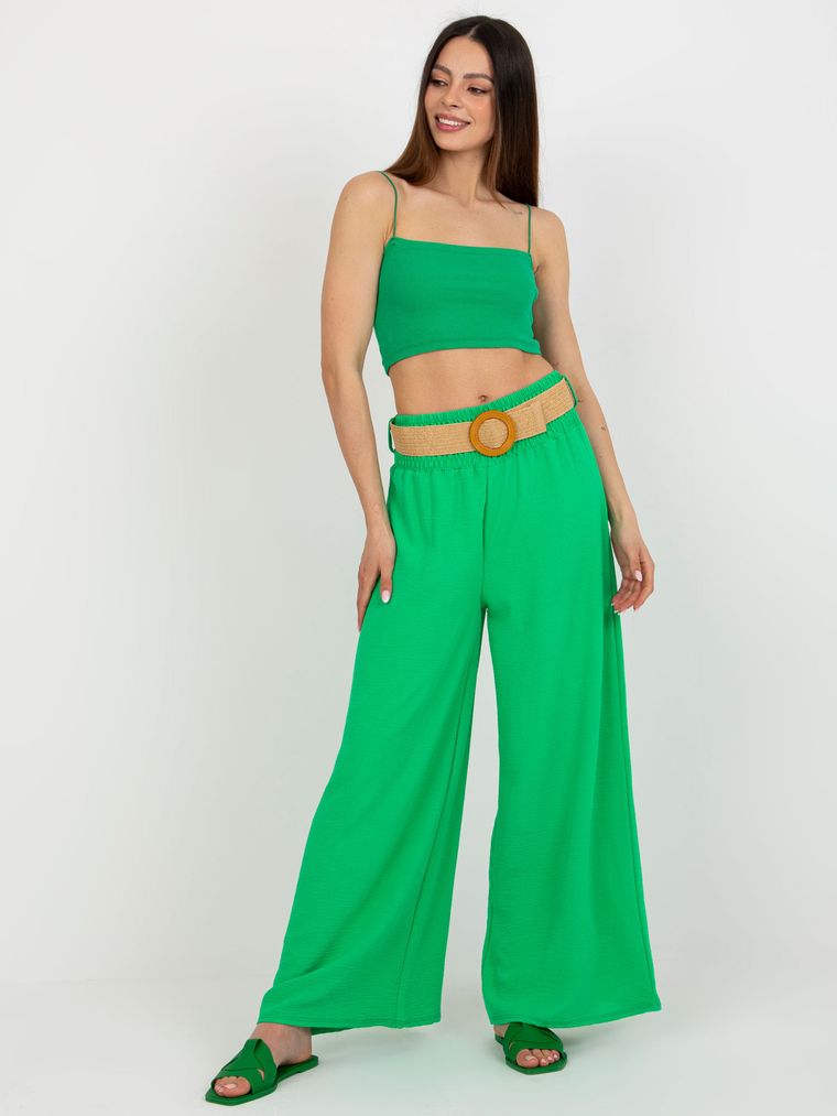 Spodnie damskie, zielone, Italy Moda
