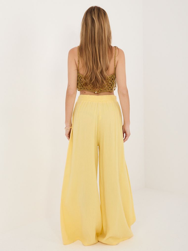 Spodnie damskie, żółte, Italy Moda