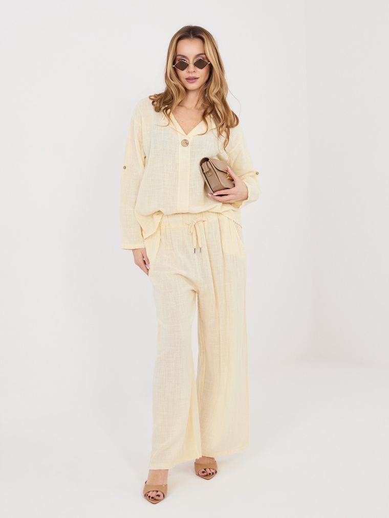 Spodnie damskie, żółte, Italy Moda