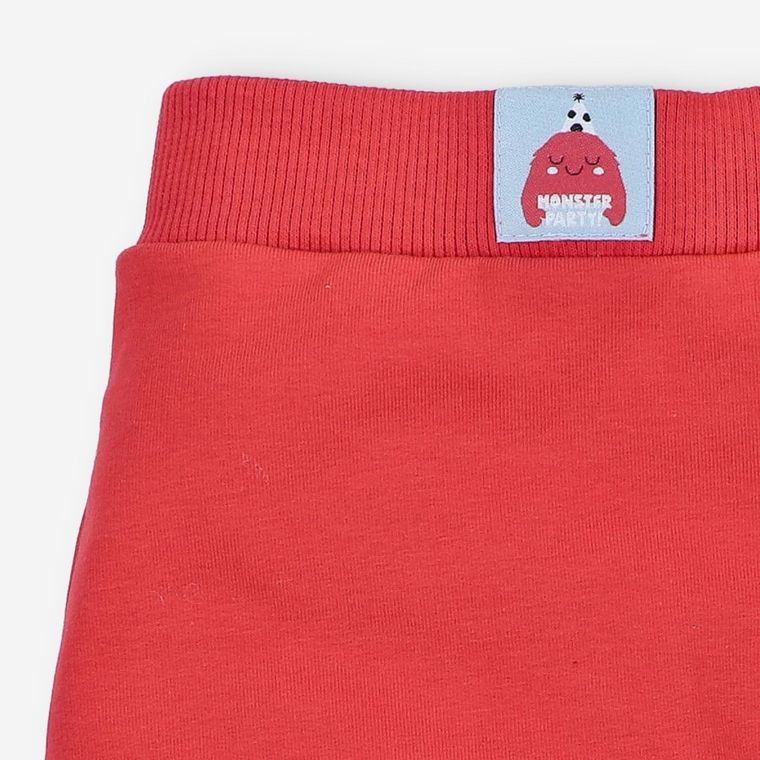 Spodnie dresowe chłopięce, bawełna organiczna, czerwone, Nini