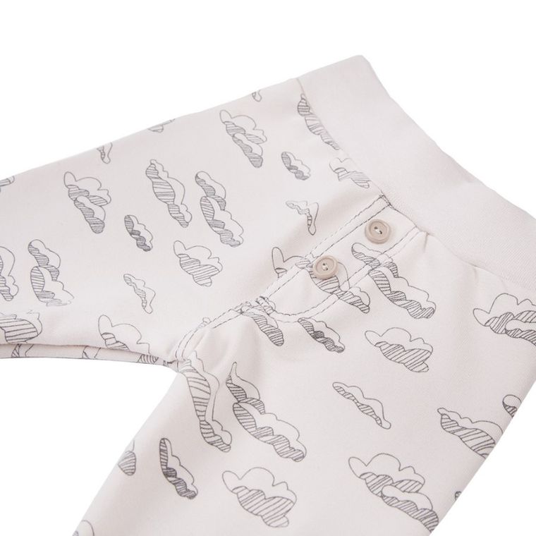 Spodnie dresowe chłopięce, beżowe, chmurki, Eevi