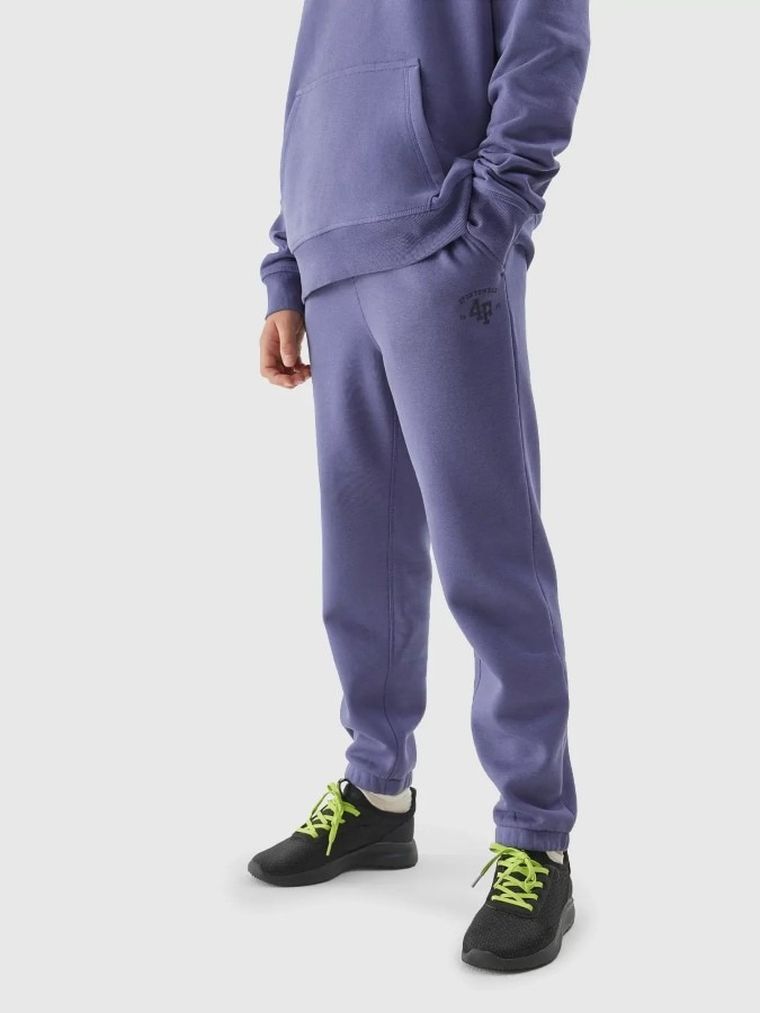 Spodnie dresowe chłopięce, denim, 4F
