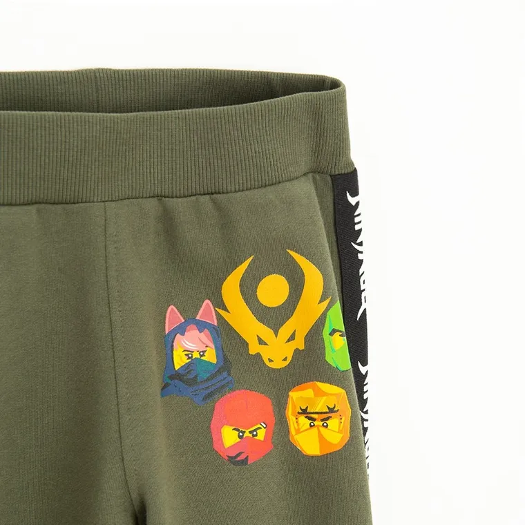 Spodnie dresowe chłopięce, khaki, LEGO Ninjago