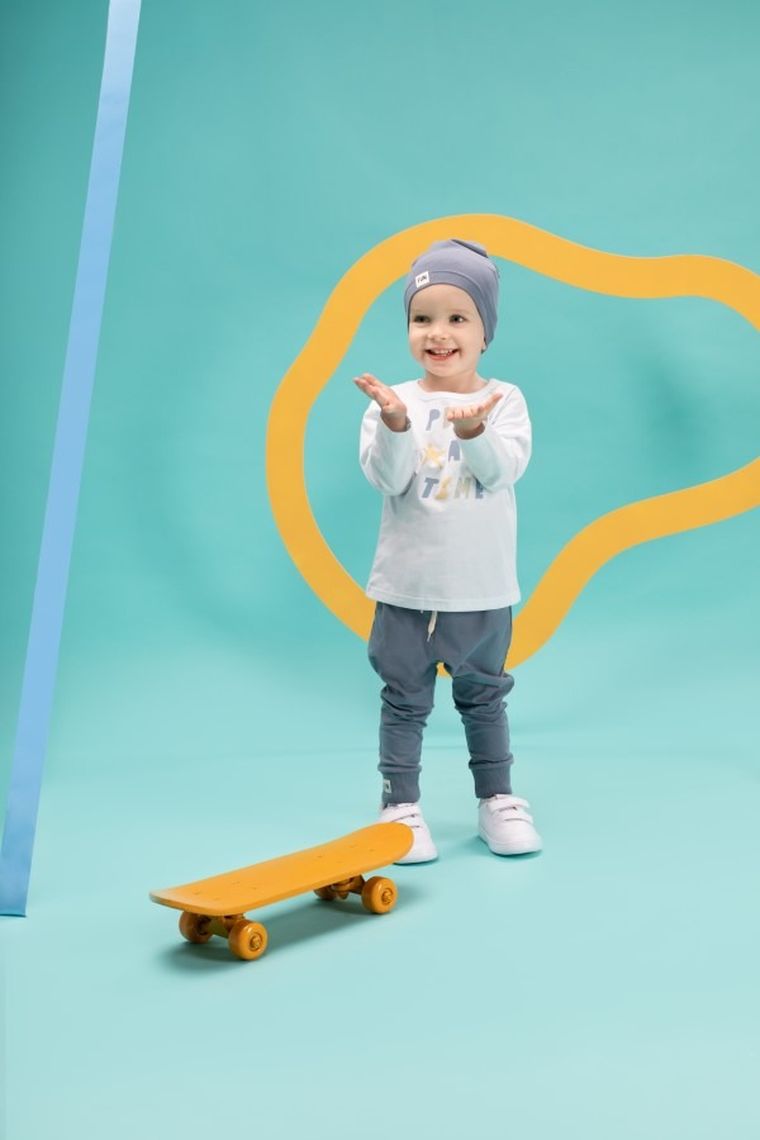 Spodnie dresowe chłopięce, niebieskie, Pinokio