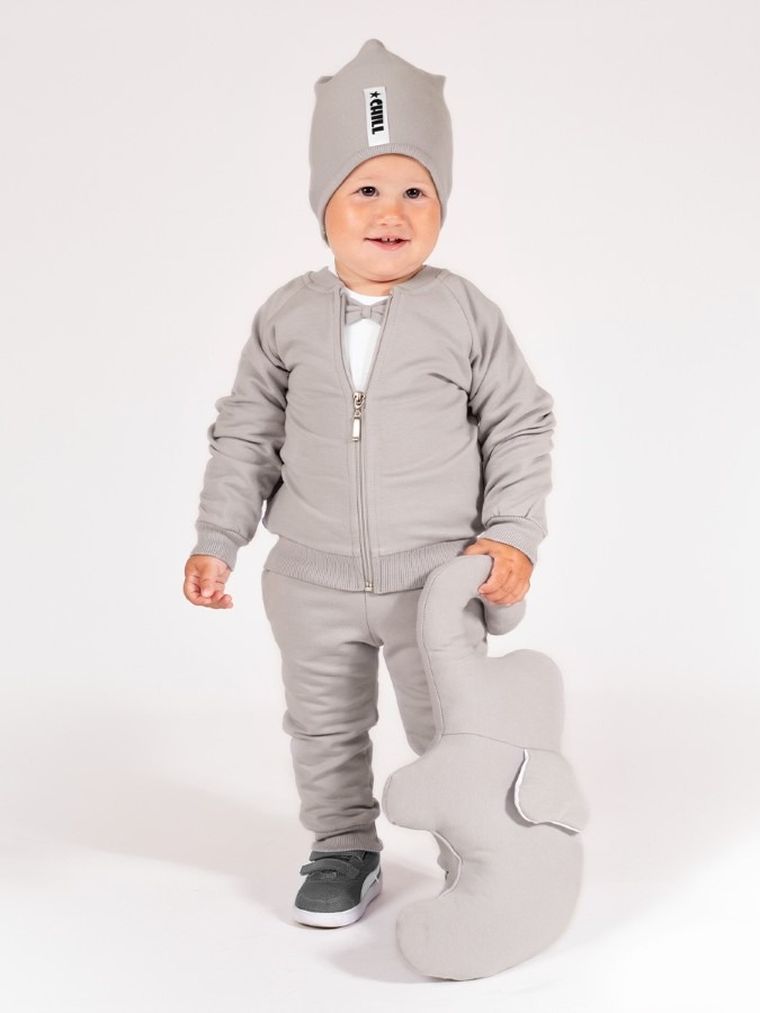 Spodnie dresowe chłopięce, szare, Nicol