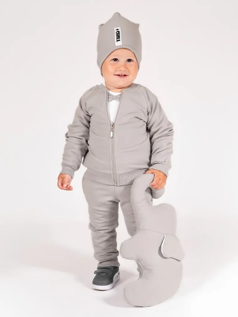 Spodnie dresowe chłopięce, szare, Nicol