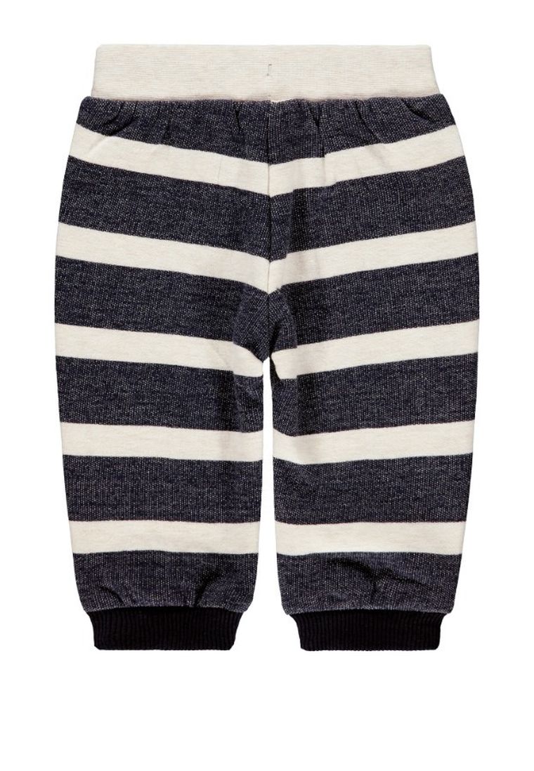 Spodnie dresowe chłopięce, szaro-beżowe, paski, Kanz