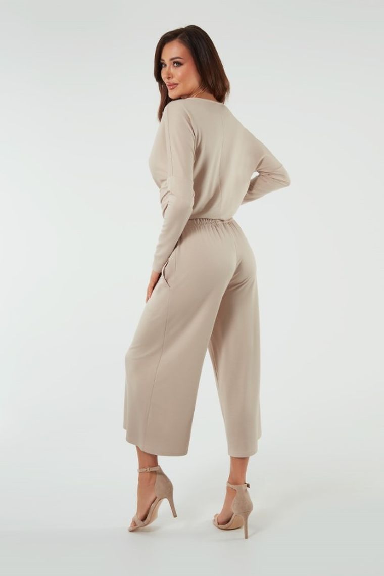 Spodnie dresowe damskie 7/8, beżowe, Soler, Italian Fashion