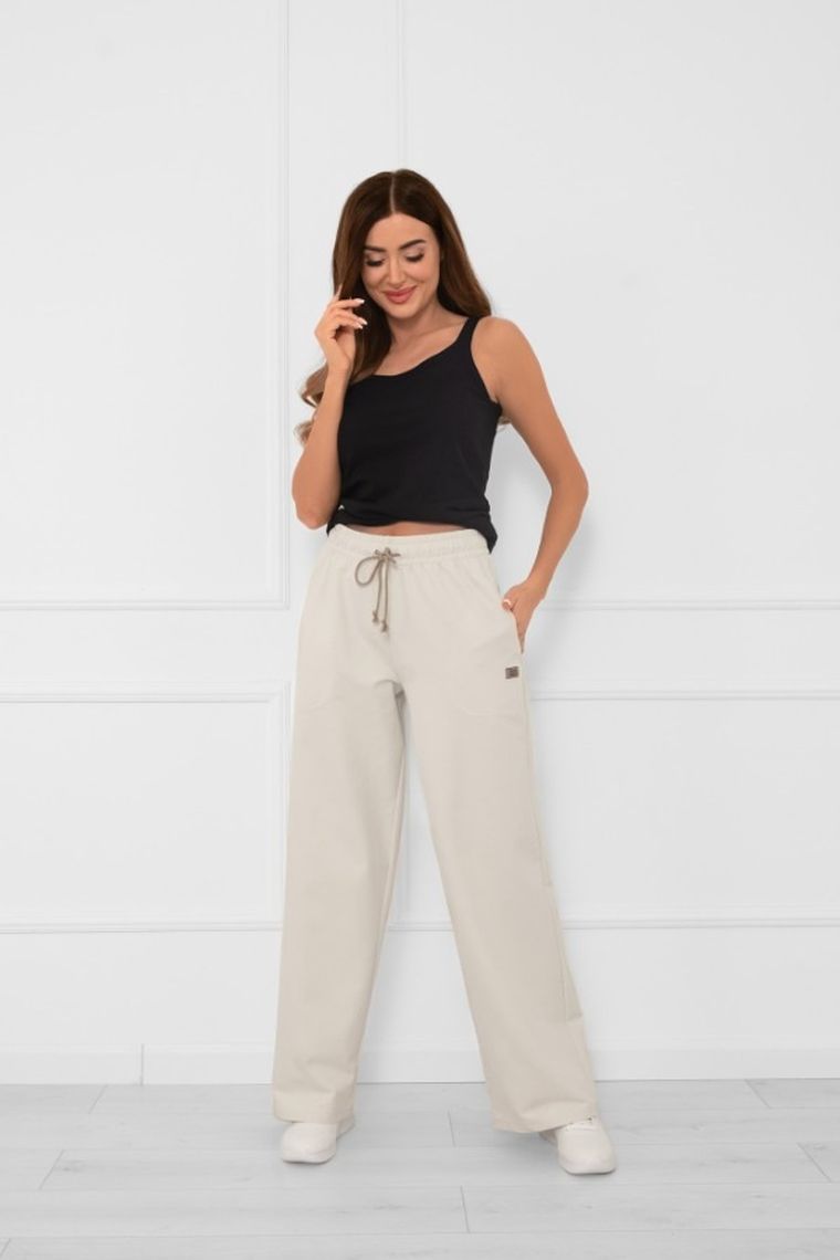 Spodnie dresowe damskie, beżowe, Caro, Italian Fashion