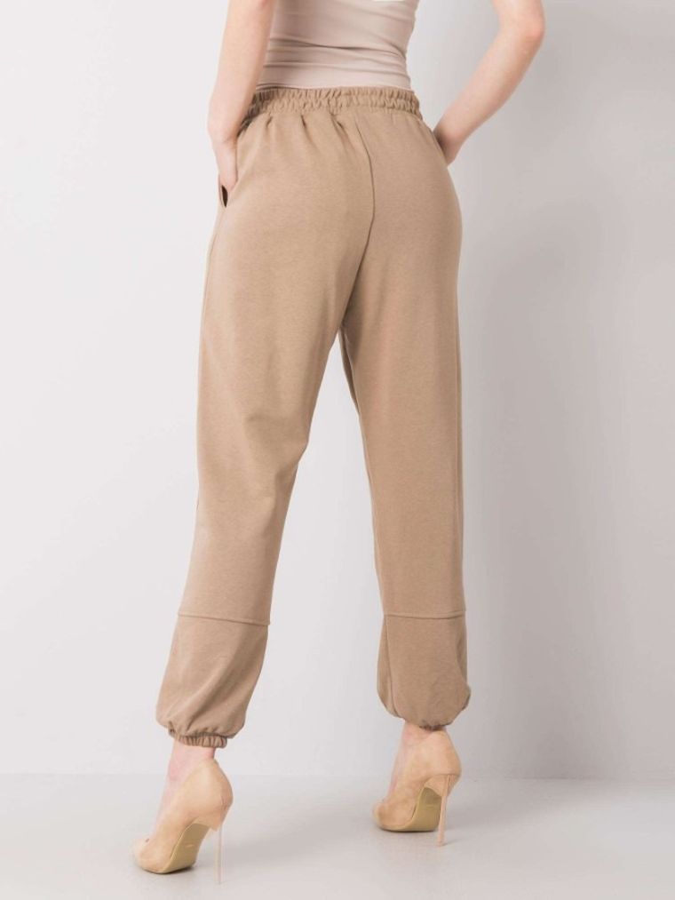 Spodnie dresowe damskie, beżowe, Ex Moda