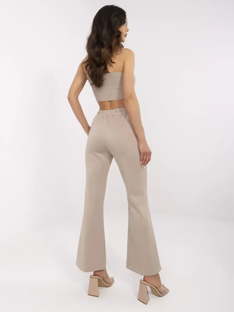 Spodnie dresowe damskie, beżowe, Italy Moda