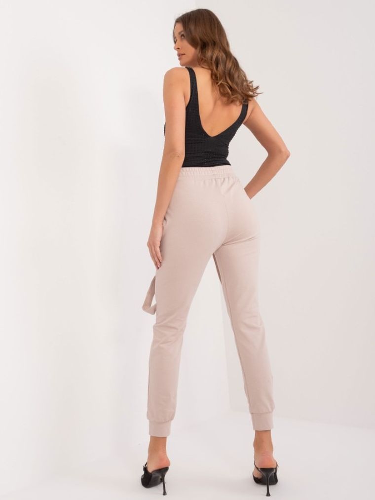 Spodnie dresowe damskie, beżowe, Relevance