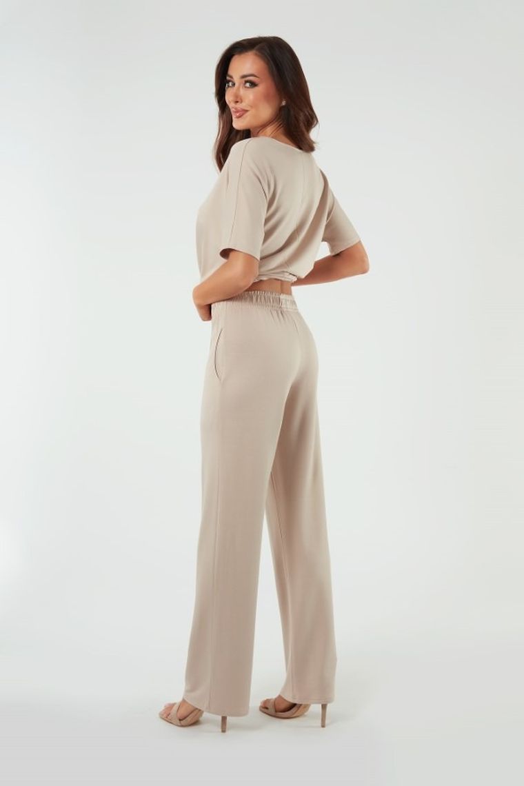 Spodnie dresowe damskie, beżowe, Soler, Italian Fashion