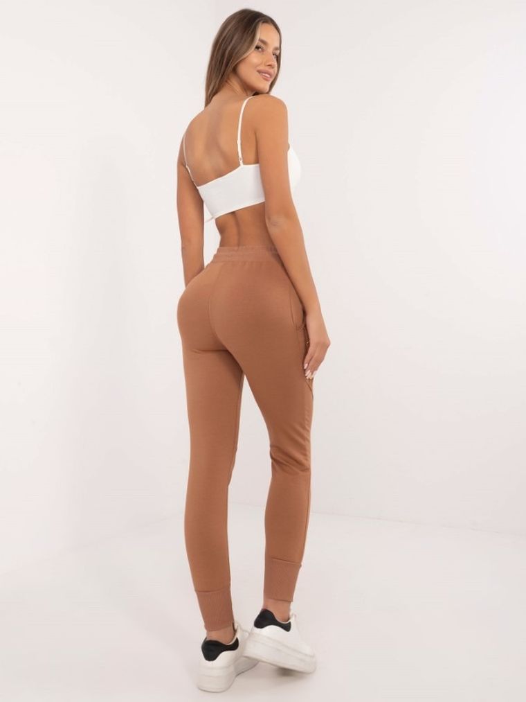 Spodnie dresowe damskie, brązowe, Calimera