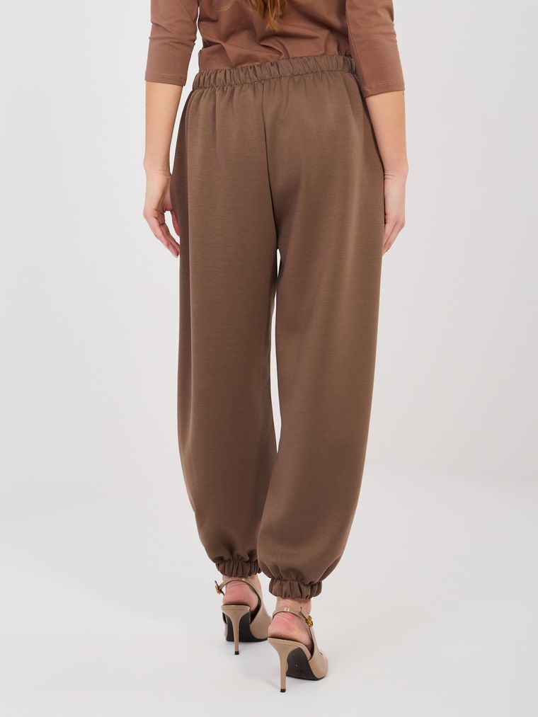 Spodnie dresowe damskie, brązowe, Italy Moda