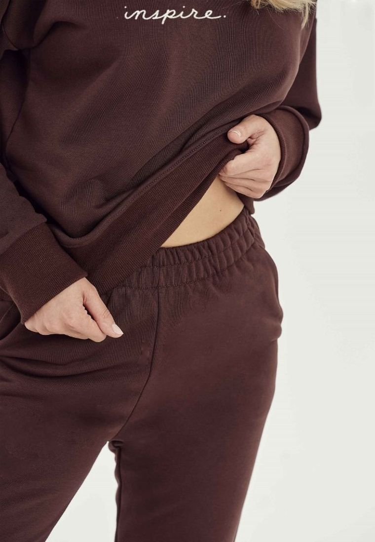Spodnie dresowe damskie, brązowe, Taro