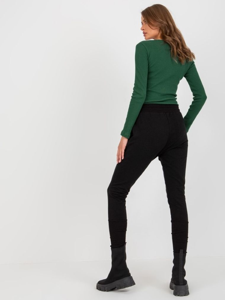 Spodnie dresowe damskie, czarne, Ex Moda