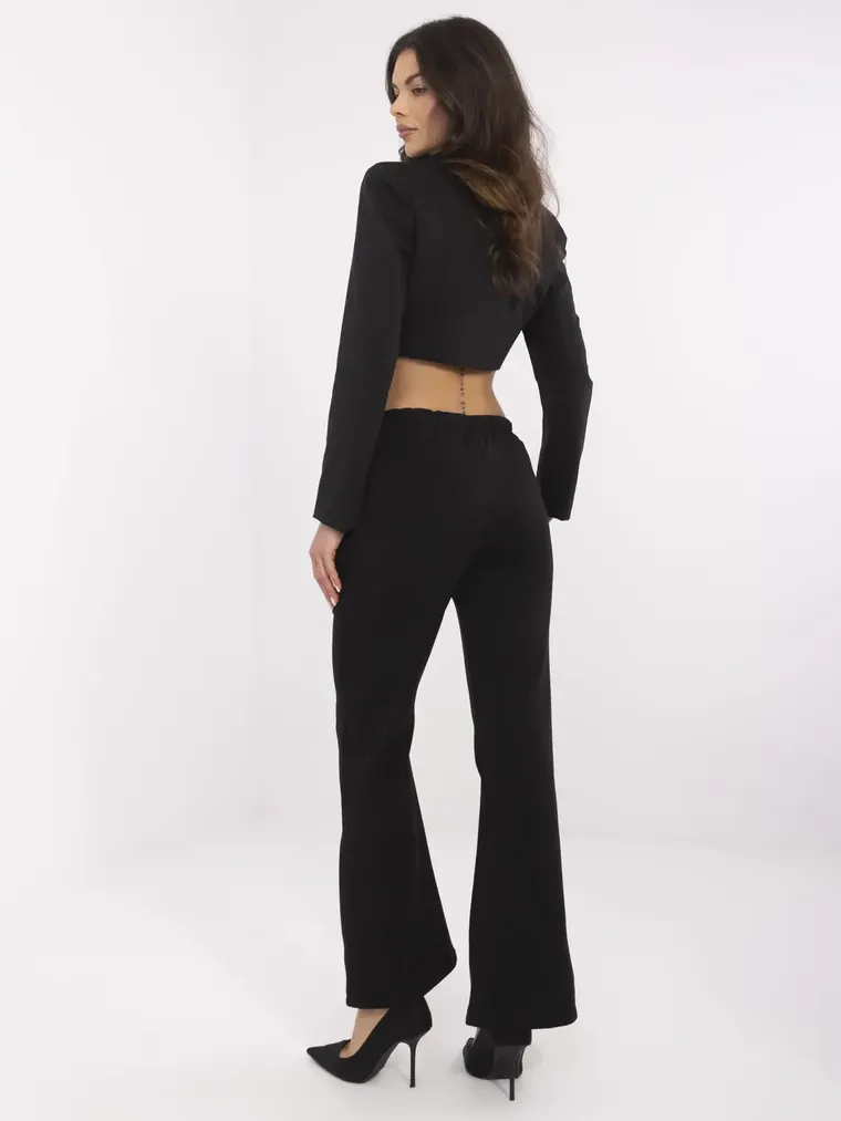 Spodnie dresowe damskie, czarne, Italy Moda