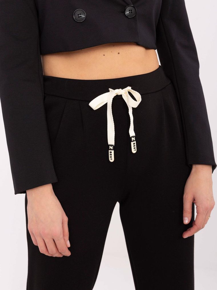Spodnie dresowe damskie, czarne, Italy Moda