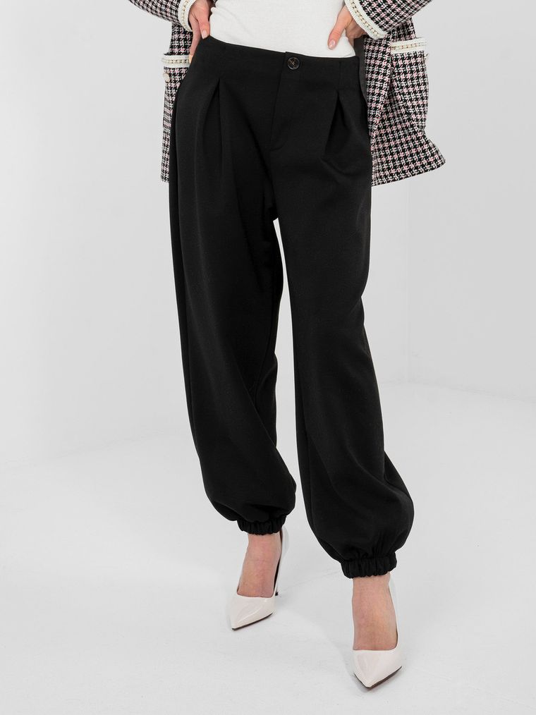 Spodnie dresowe damskie, czarne, Italy Moda