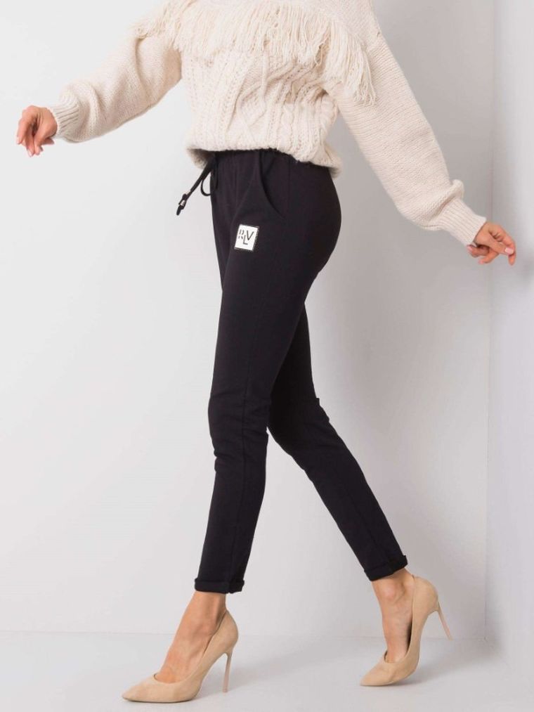 Spodnie dresowe damskie, czarne, Relevance