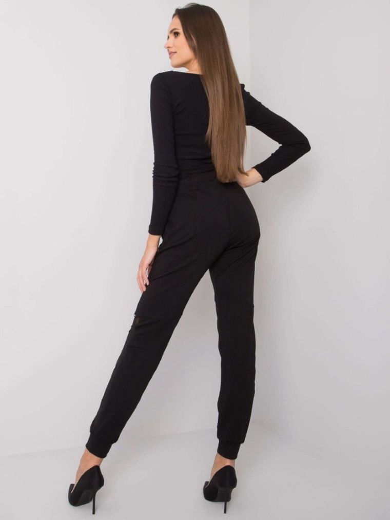 Spodnie dresowe damskie, czarne, Relevance