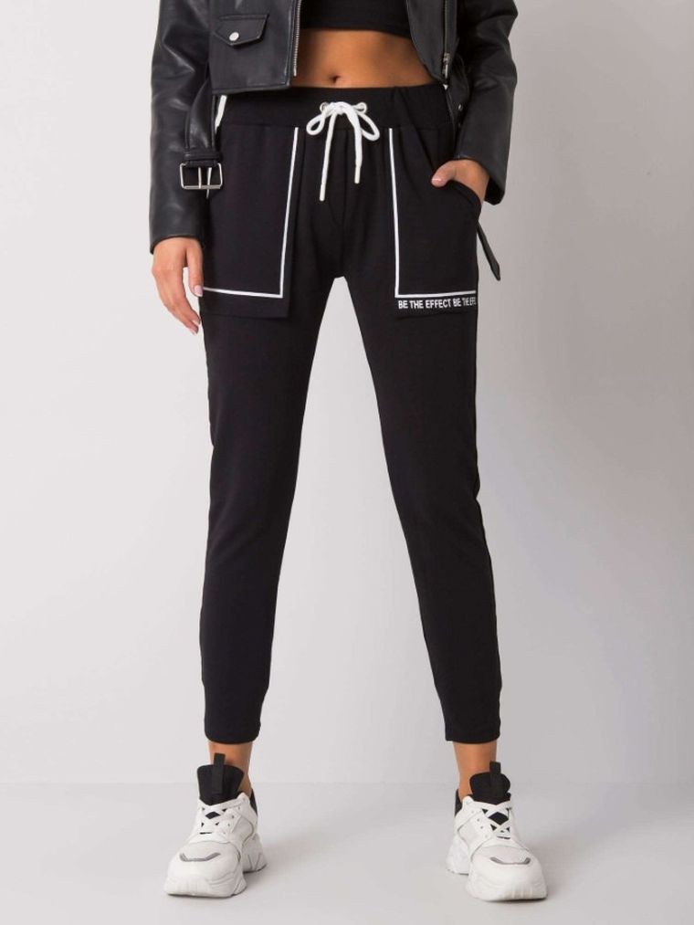 Spodnie dresowe damskie, czarne, Relevance