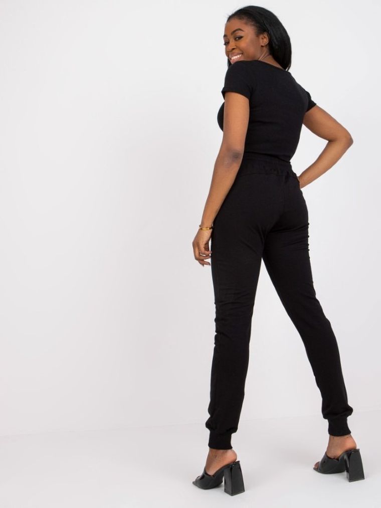 Spodnie dresowe damskie, czarne, Relevance