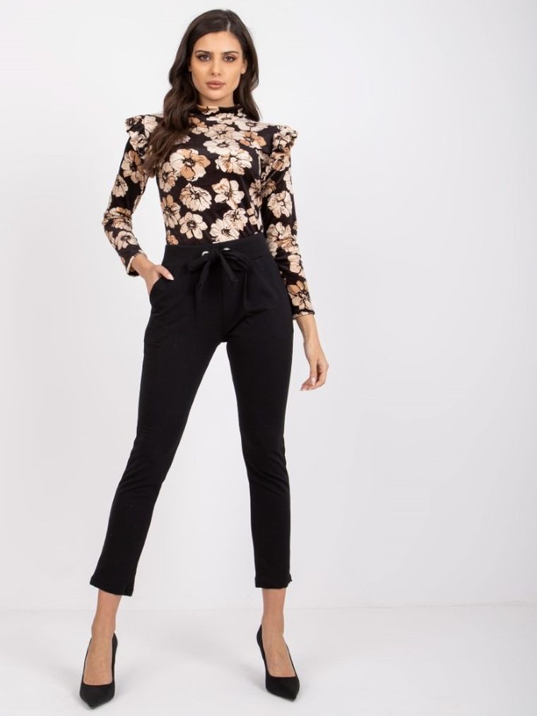 Spodnie dresowe damskie, czarne, Rue Paris