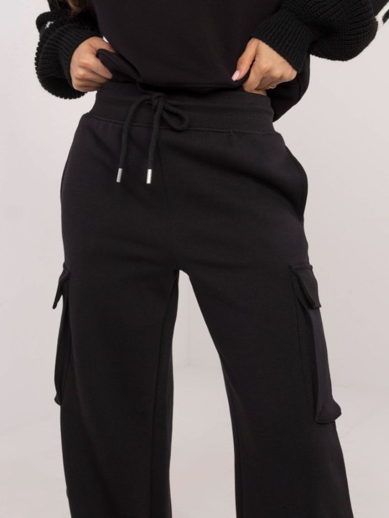 Spodnie dresowe damskie, czarne, Sublevel