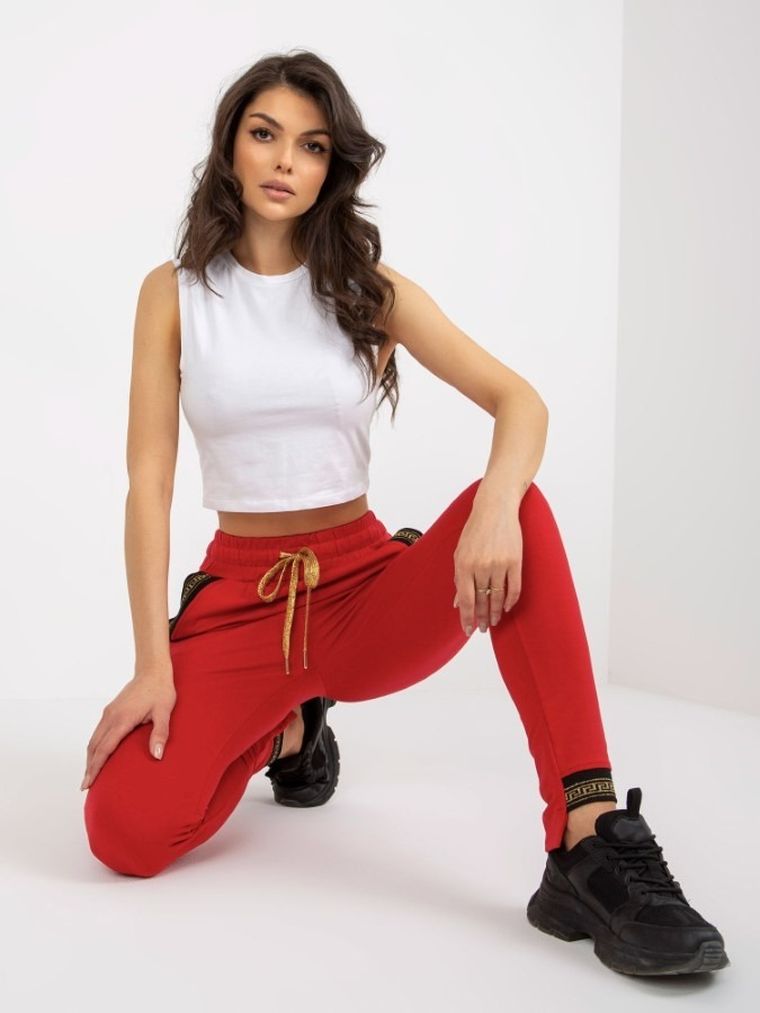 Spodnie dresowe damskie, czerwone, Relevance