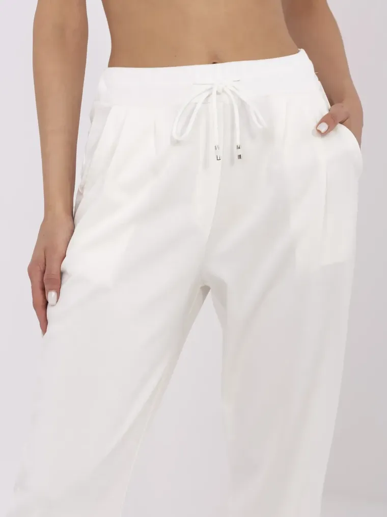 Spodnie dresowe damskie, ecru, Italy Moda