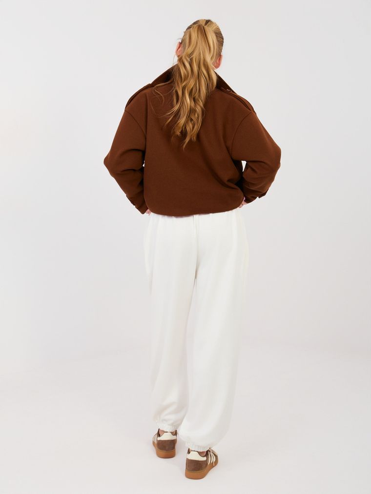Spodnie dresowe damskie, ecru, Italy Moda