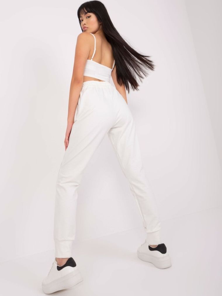 Spodnie dresowe damskie, ecru, Lakerta