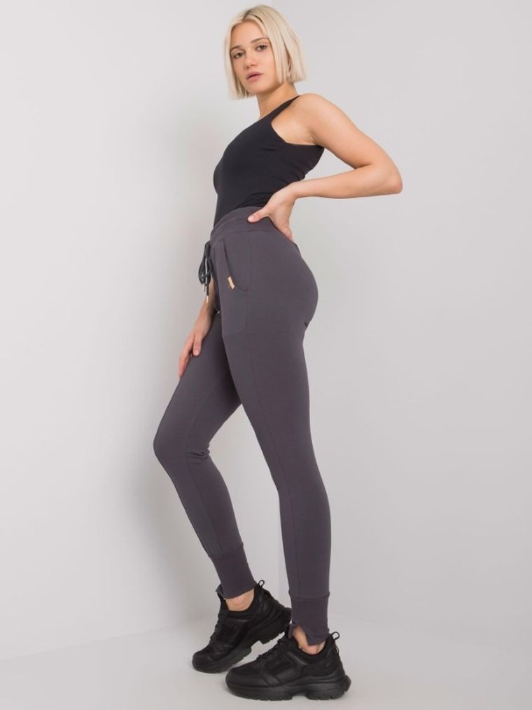 Spodnie dresowe damskie, grafitowe, Rue Paris