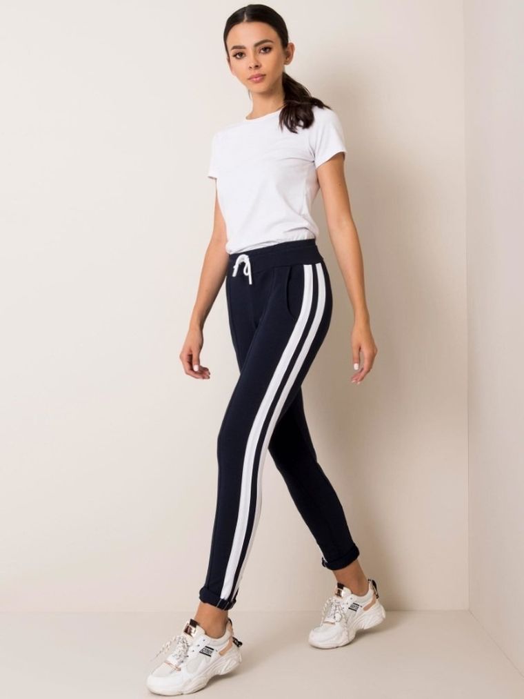 Spodnie dresowe damskie, granatowe, Basic Feel Good