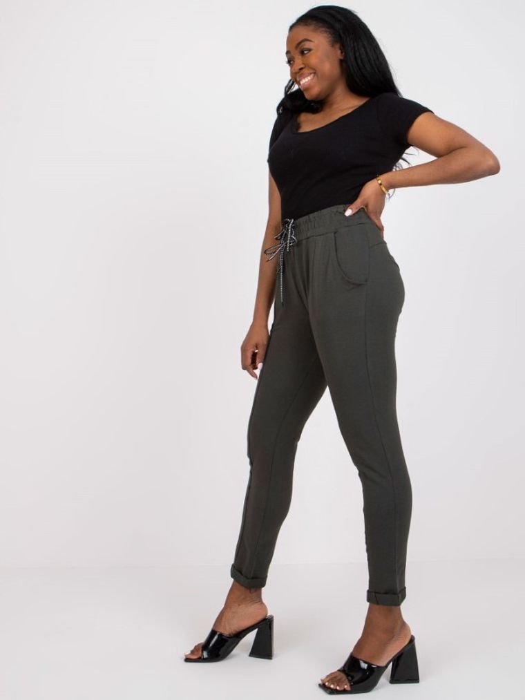 Spodnie dresowe damskie, khaki, Relevance