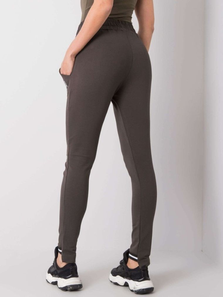 Spodnie dresowe damskie, khaki, Relevance